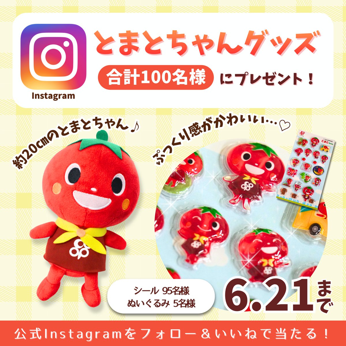 Instagramをフォロー＆いいねで応募🎁✨／ とまとちゃんのかわいい
