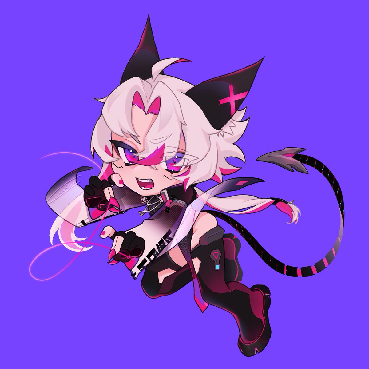 TARTKATT's tweet photo. ✖️🩷 This little guy can't be THAT evil? Can he? 

#vtuber #TartWork https://t.co/aiGzHwd5xa