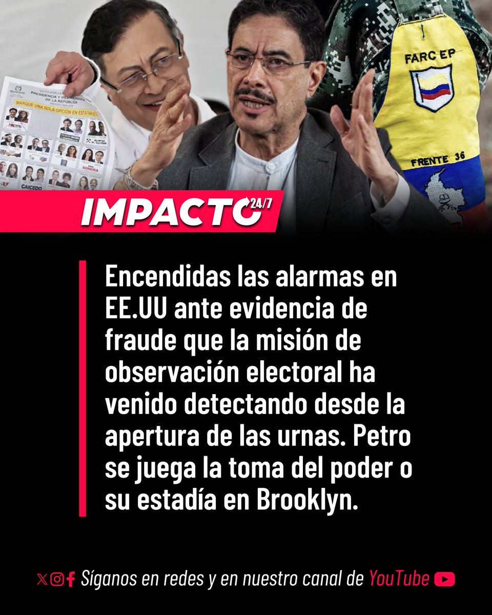 Impacto24_7's tweet photo. 🚨🇨🇴🇺🇸 WASHINGTON EN ALERTA | La evidente manipulación de elecciones por parte del petrismo, mediante compra de votos, intimidación armada y mermelada regional, tiene la mirada de EE. UU. fija en Colombia. El gobierno Trump no ve con buenos ojos que por segunda vez consecutiva, busquen tomar el poder con métodos ilegales. La presión internacional crece ante lo que Washington considera una grave amenaza institucional en la región, encendiendo las alarmas sobre el futuro de la democracia colombiana.
