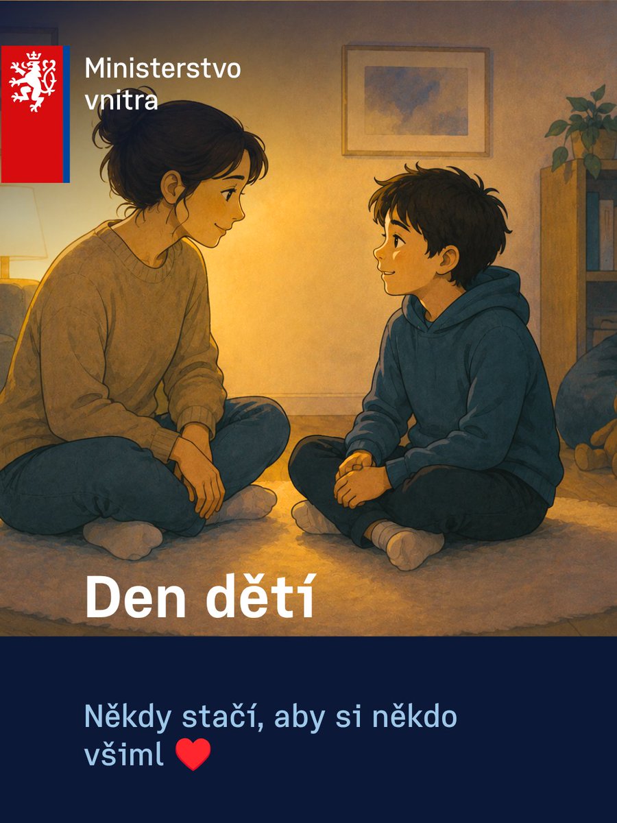 vnitro's tweet photo. 🫶 Dnes slavíme Den dětí.

@vnitro jej letos připomíná také jako Den bezpečí dětí 🛡️.

Největším dárkem pro dítě není věc, ale pocit bezpečí, důvěry a vědomí, že se má komu svěřit.

Na podporu bezpečnějšího prostředí pro děti vznikl také program Bezpečné dětství, který se zaměřuje na prevenci násilí a včasné rozpoznání ohrožených dětí.

Jak rozpoznat varovné signály, že dítě potřebuje pomoc? A jak mohou pomoci rodiče, učitelé nebo kamarádi?

Praktické rady naleznete zde ⤵️
https://t.co/2fgly9aONY