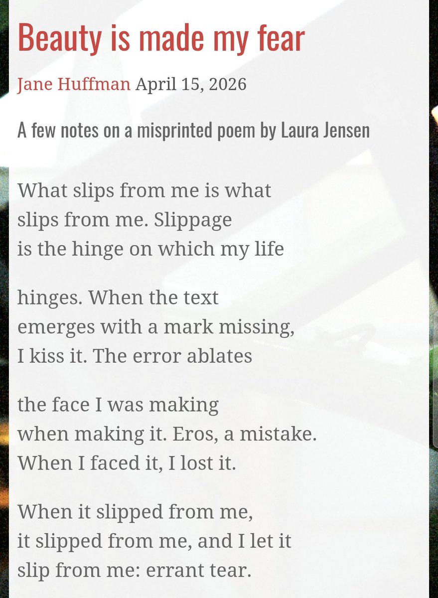 lowermelody's tweet photo. @janechuffman's contest-winning poem in Midway Journal. One of my favorite contemporary poets for her work with sound and repetition. https://t.co/d2rlzO6muX