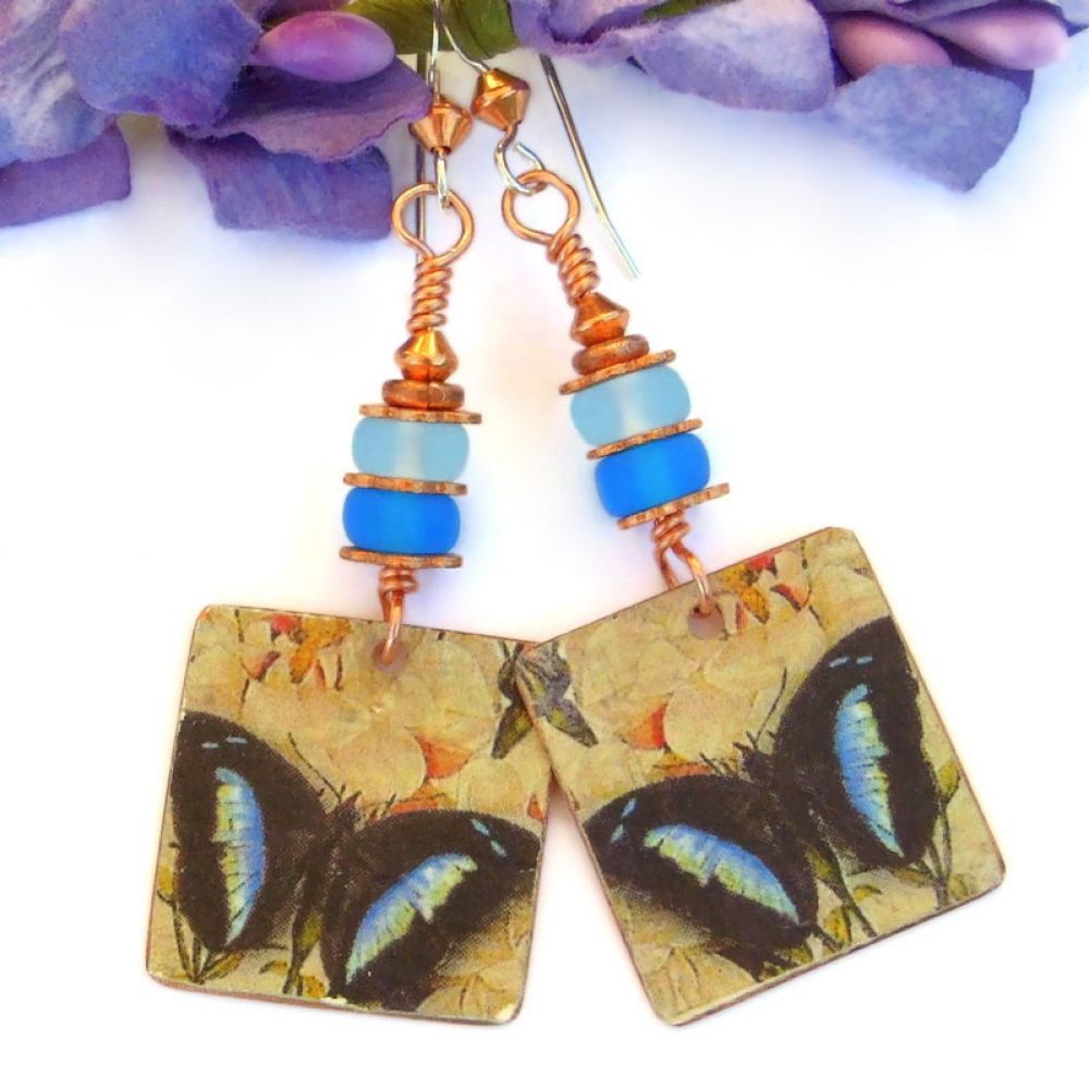 ShadowDogDesign's tweet photo. Beautiful Blue Banded #Morpho #Butterfly #Earrings w/ Czech Glass Accents!   via @ShadowDogDesign #ShopSmall #Handmade #ButterflyEarrings      https://t.co/ybUY29L3Ng https://t.co/z8fDo6eGLX