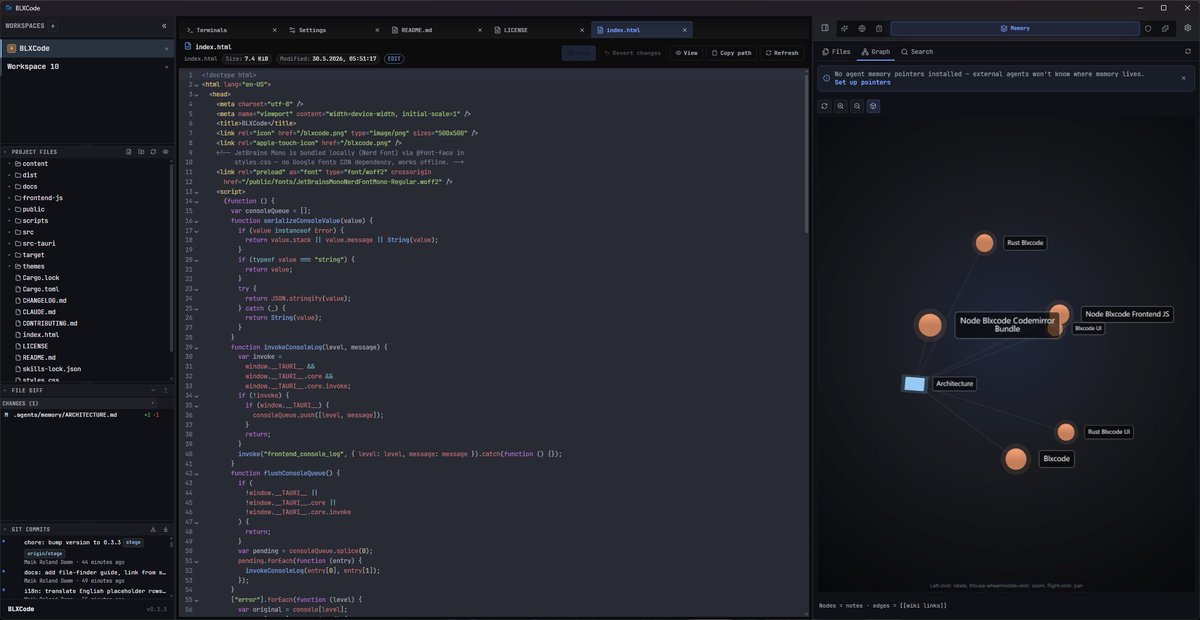bitslix's tweet photo. BLXCode is getting a huge upgrade 🚀

SSH remote workspaces + in-app file editing are landing.

Connect to a remote machine over SSH, open your project, browse files, edit code, use Git, run agent terminals, and resume sessions — all directly inside BLXCode.

What’s new:

• SSH remote workspaces
• reusable connection presets
• password, private key and SSH agent auth
• secure credential storage via OS keychain
• remote file explorer and previews
• remote Git status, diffs, staging, commits, fetch/pull/push
• remote agent session resume
• CodeMirror 6 powered file editor
• safer atomic saves with conflict checks
• fuzzy file finder
• configurable shortcuts
• themed dialogs and UI polish

Local or remote, same BLXCode workflow.

Remote AI coding is getting real.

https://t.co/4nMAutUutc

#BLXCode #Bitslix #AI #DevTools #OpenSource #SSH #RemoteDevelopment #CodingAgents #Rust #Tauri