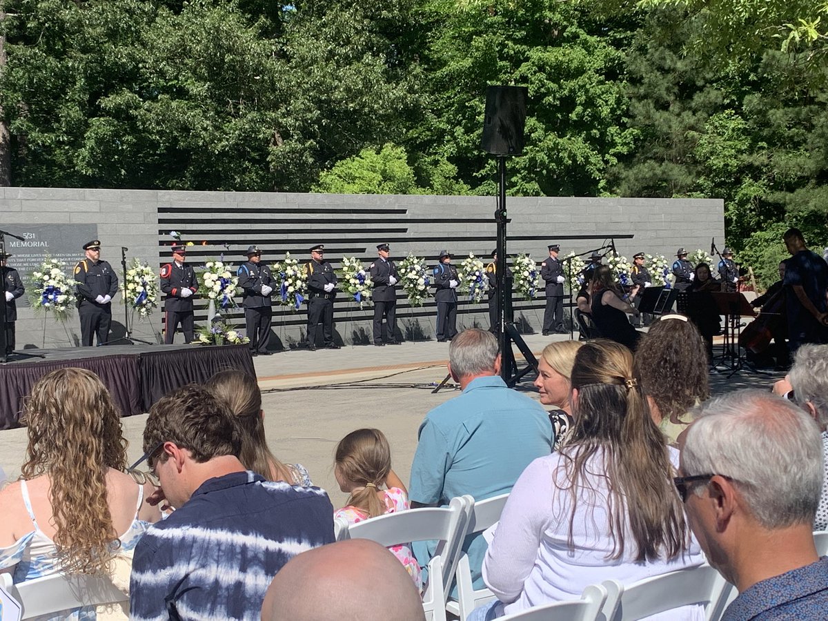 AndyFoxWAVYTV's tweet photo. AMAZING MEMORIAL SERVICE
THE SEVENTH-ANNUAL 5-31 REMEMBRANCE CEREMONY
was perfect in every way.  You MUST take time and visit this masterpiece: names of those 12 lost, reflecting pool winding through the trees, memorial stones with messages. Watch WAVY TV AT 6   @WAVY_News https://t.co/MN7MJk0pQi