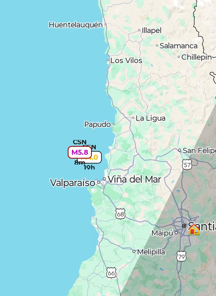 etallard's tweet photo. #Sismo #Temblor Valparaíso Chile 5.8 Richter 17:34 31-05-26 pf 30 km https://t.co/4dn7jabX2n