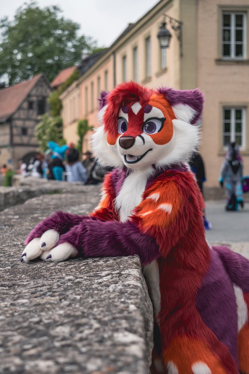 FuchsFluch's tweet photo. Just Laonari being the absolute cutest out and about! 🥰 

I love my girl to pieces, she just brightens up every single day and I couldn't be happier to have her 🦊✨ 

📸: @Fremdblut 
🪡: @SchneeCreations https://t.co/EmHAxLI6Uy