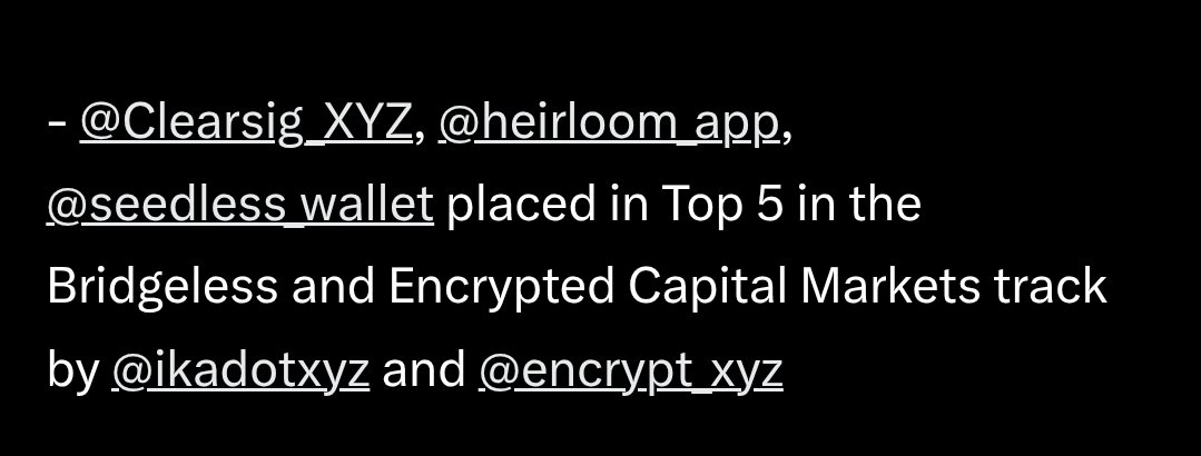 X_Orthodox's tweet photo. .@Clearsig_xyz spotted 
GG fellas. https://t.co/Us6vhfgdWl