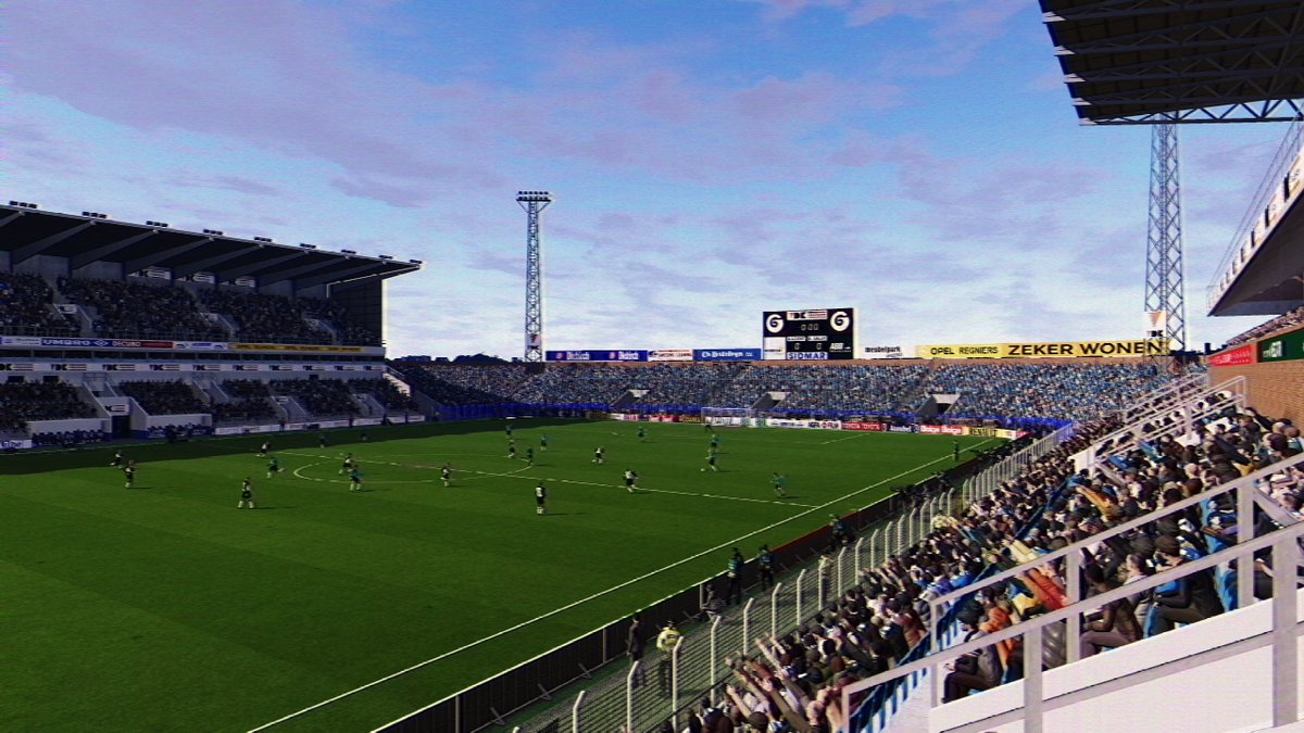octanesprings's tweet photo. 🇧🇪 Next stop: The gorgeous city of Gent! This is the 1990s Jules Ottenstadion, former home of KAA Gent. Did you know their unmistakable crest nods to Buffalo Bill visiting the city in 1895?🎪 A proper Belgian classic for #PES2021, thanks to Gonzaga (model) &amp; @HobbitStadiums https://t.co/OUDmXdjpKb