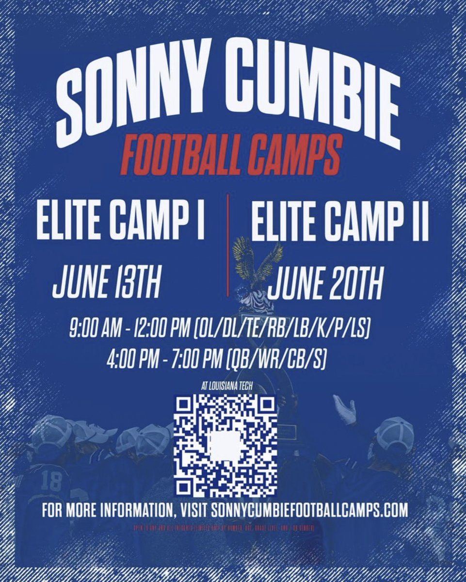 RhysMcKay2029's tweet photo. Excited to be attending the Louisiana Tech Elite Camp on June 13th!

Thank you Coach @JustinApod for the invitation. Looking forward to getting up to Ruston and competing @LATechFB. 

@RockHill_FB @CoachMac_77 @CoachDavenportJ @Coach_Jonez @coachmarkwilk @Clintanderson_ @CoachOrtizOL @FiveStrongOLine