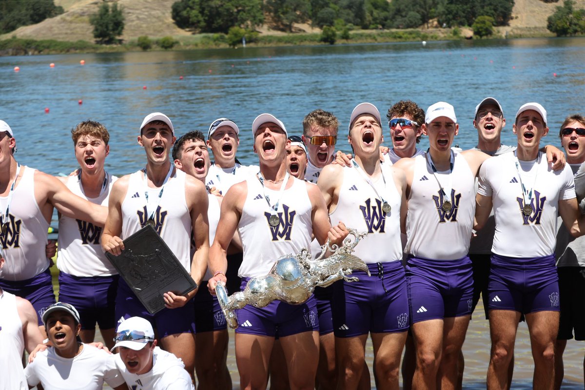 UWAthletics's tweet photo. 🏆 NATIONAL CHAMPS

Today, men’s rowing:

🚣 Won their 22nd National Championship 
🚣 3v8 won the Stewards’ Cup
🚣 2v8 won silver 

DAWGS😤🐺

#GoHuskies x @UW_Rowing https://t.co/lQK1E0BS7K