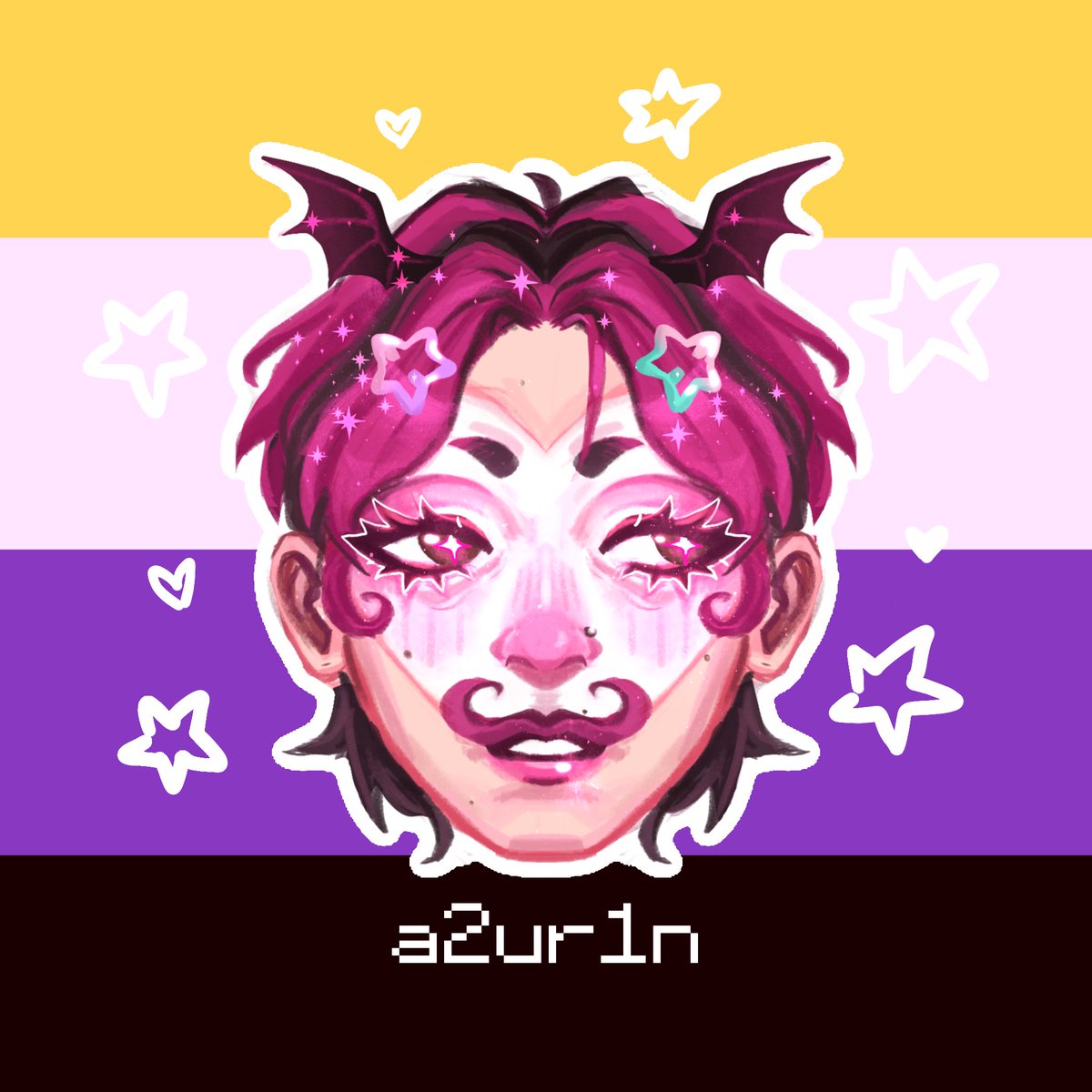 a2ur1n's tweet photo. HAPPY PRIDE MONTH YALL IM SO PROUD TO BE A NONBINARY GAY ALIEN 🏳️‍🌈🏳️‍⚧️ https://t.co/El0DvqhGaY
