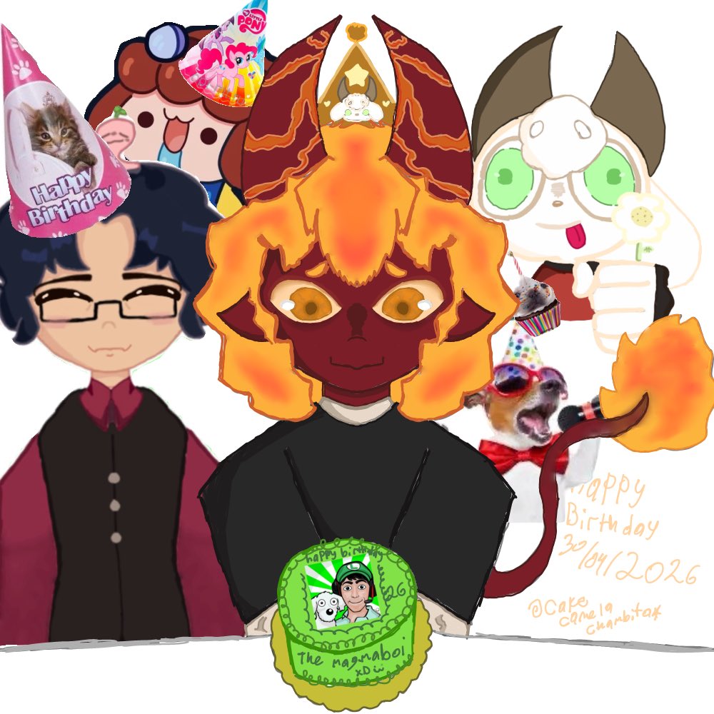 CakeCanela89's tweet photo. ultima cosa… hola a todos es nuestro momento de despedida ame mucho esta comunidad… sigan adelante nunca se rindan 
Atte: cake canela chambita 
Un dibujo del cumple de magma… https://t.co/ayUV45fiE2
