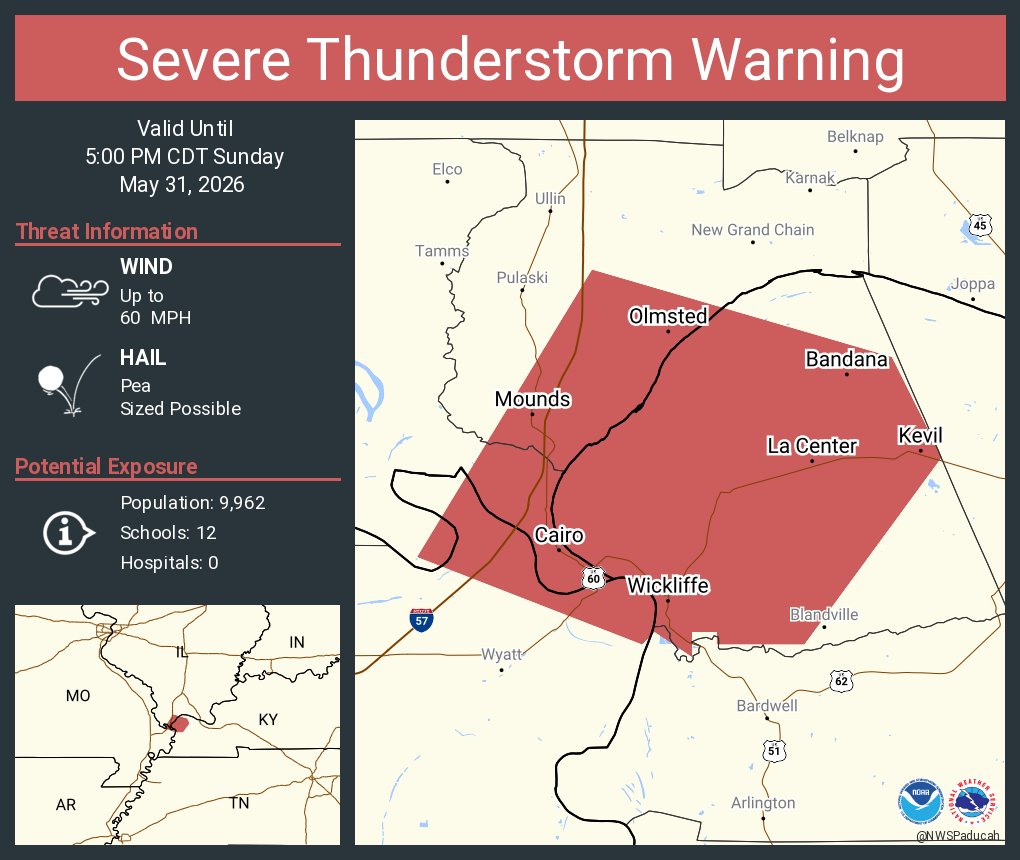 WeatherNowKY's tweet photo. Severe Thunderstorm Warning issued for western parts of KY!
- Scherri
#kywx #wx #kentucky #wnk https://t.co/NYcvtMLRBK