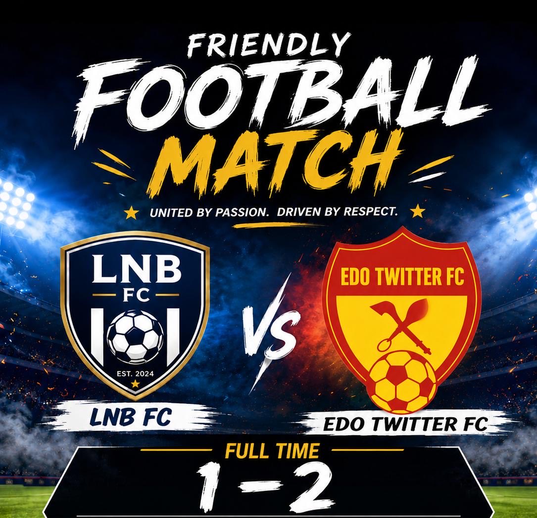 EdoX_Fc's tweet photo. A year+ unbeaten and counting…Today, we came from a goal down to secure another victory, playing great football and showing true character….Special thanks to our sponsor Kelvin for his two brilliantly taken goals. ⚽⚽
Still unbeaten 💪 https://t.co/VhB90cpztq