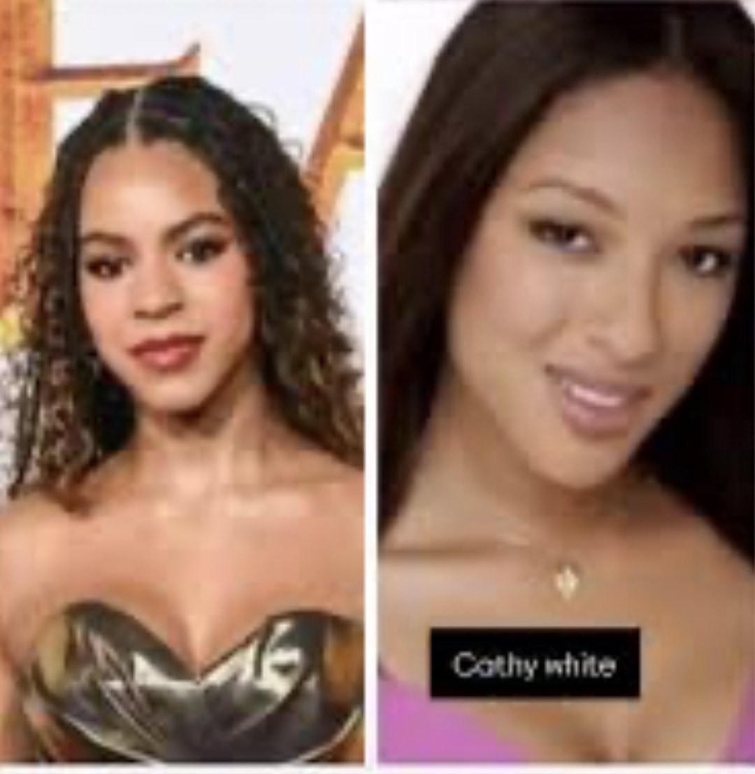 Calix_Daily's tweet photo. @thebarbwriter @mookamedil10313 Cathy White was pregnant at the exact time as Beyonce. Allegedly Blu is  Cathy Whites daughter, and that’s why they had her killed. Blu and Cathy White look exactly alike……….. https://t.co/xKeJ4QSB0y