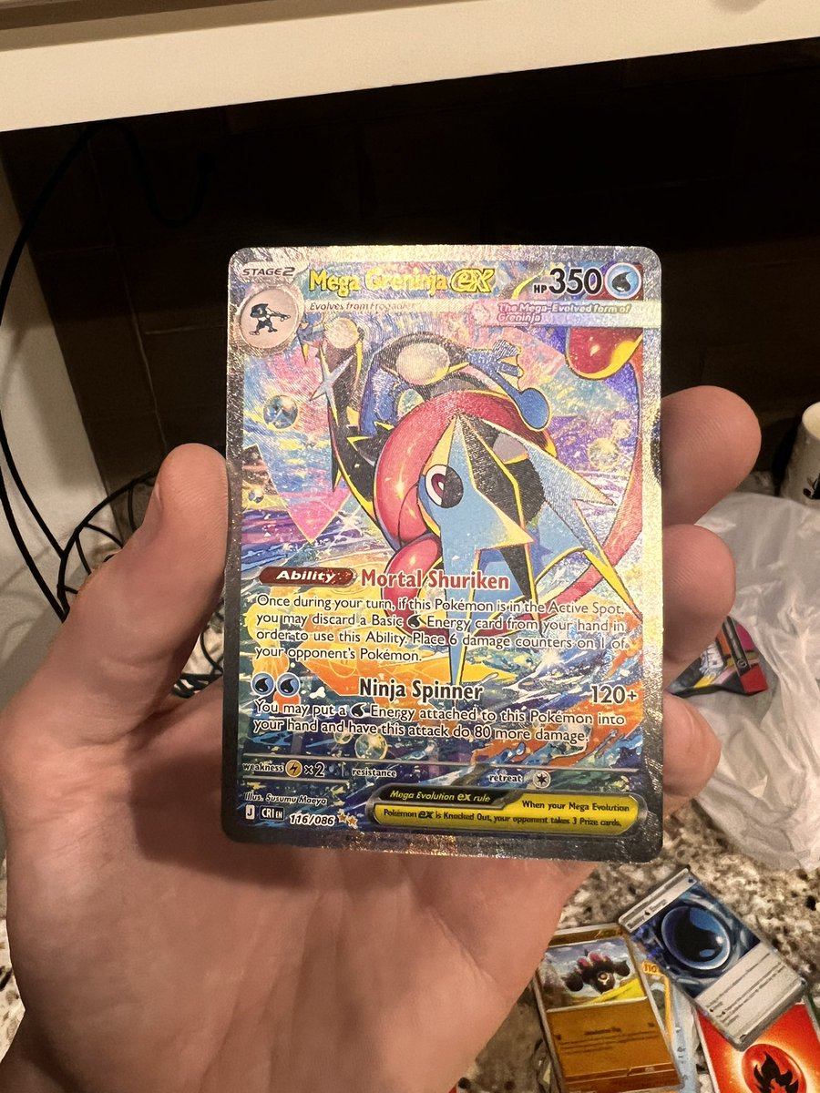 ItIsSethh's tweet photo. @pokegrade I legit chase JP. Texture and quality is SO MUCH better and way cheaper. Legit just pulled the English Ninja SIR but my JP is already at grading so I’m looking to move for a JP mega Darkrai SAR https://t.co/nYVUfbwvcU