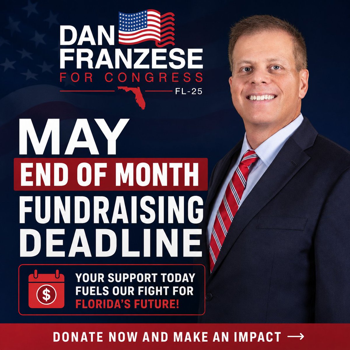 danforfl's tweet photo. President Trump needs a proven business leader in Congress who won't flinch under pressure. Stand with President Trump. Stand with Dan. Help us hit our critical May fundraising goal: https://t.co/qbJczUU5l1 https://t.co/gesVaxQk0l