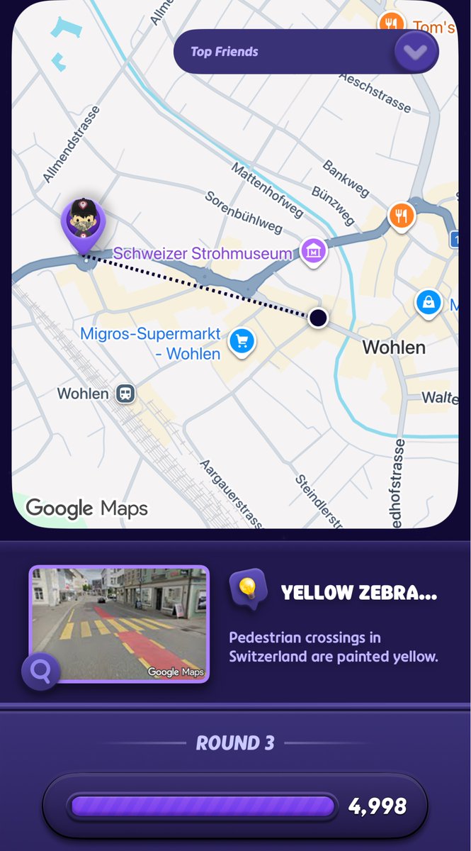 miloenjoy's tweet photo. 5月31日のGeoGuessr Daily Challengeは、国当て3/5（🇳🇿🇮🇳🇨🇭❌❌）でまたも後半崩れ、1.8万点台🥈 インド🇮🇳のそんなところに離島があるとは知らなかったR2。スイス🇨🇭での道路・地名精査が思ったよりうまくいったR3。見分けがついていなかったR5。 https://t.co/7jr90gOZcF