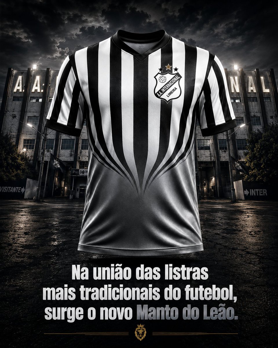 interdelimeira's tweet photo. QUER COMPRAR A CAMISA DA VITÓRIA? 🦁👕

A partir de amanhã, segunda-feira, às 10h, você já poderá garantir presencialmente na Loja Leão Mania, dentro do Limeirão, o novo Uniforme 3 da Inter de Limeira! 🔥

⚠️ Aproveite enquanto durarem os estoques. Camisas limitadas. 

Mais do que uma camisa, o novo manto carrega um conceito especial. O cinza surge da união das listras preta e branca, simbolizando a força, a tradição e a identidade da listrada mais tradicional do Estado.

Garanta a sua e vista o novo manto do Leão! 🖤🤍

*Imagem meramente ilustrativa.

#VAILEÃO
 🦁🏁
