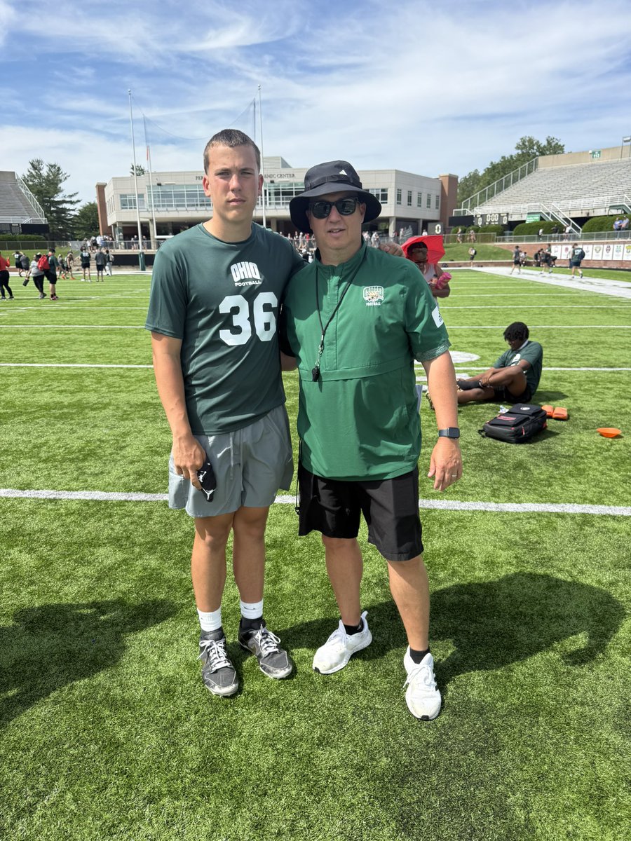 MaxSimpson2028's tweet photo. Thank you @OhioFootball for a great camp today. Also, Thank you to @CoachIzzy1 for the work.I love the campus can’t wait to come back this fall to check out a game @CoachJohnHauser @CoachIzzy1 @CoachObly @Crook_Ohio @ChrisReynolds_3 @QBC_Charlotte @FTRreport @PlayBookAthlete https://t.co/lgdno6KVb6