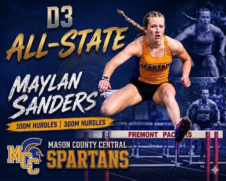 MCCSpartans1's tweet photo. Congratulations to MCC Junior, Maylan Sanders on being All-State in two events this weekend at the state meet in Kent City!  Maylan was 8th in the 110M hurdles and 4th in the 300M hurdles. https://t.co/fsMYUsxVcv
