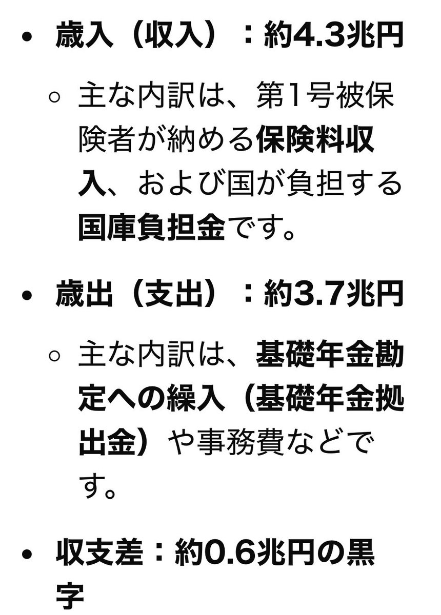 tatsuya26334717's tweet photo. 足りないって言うのも🤥ですね。
だって国民年金も厚生年金も黒字だし､GPIFで運用利益をプラスすると約300兆円の財源がありますからね。
それに年金は賦課方式なので経済成長していけば自ずと給付額も増えていきますからね。
年金は国家が国民を守る意志を示すものですから､足らないって言ってることが国民は守りませんってことを言ってることになりますけどね。国民を守らないなら与党から退いてほしいですね。