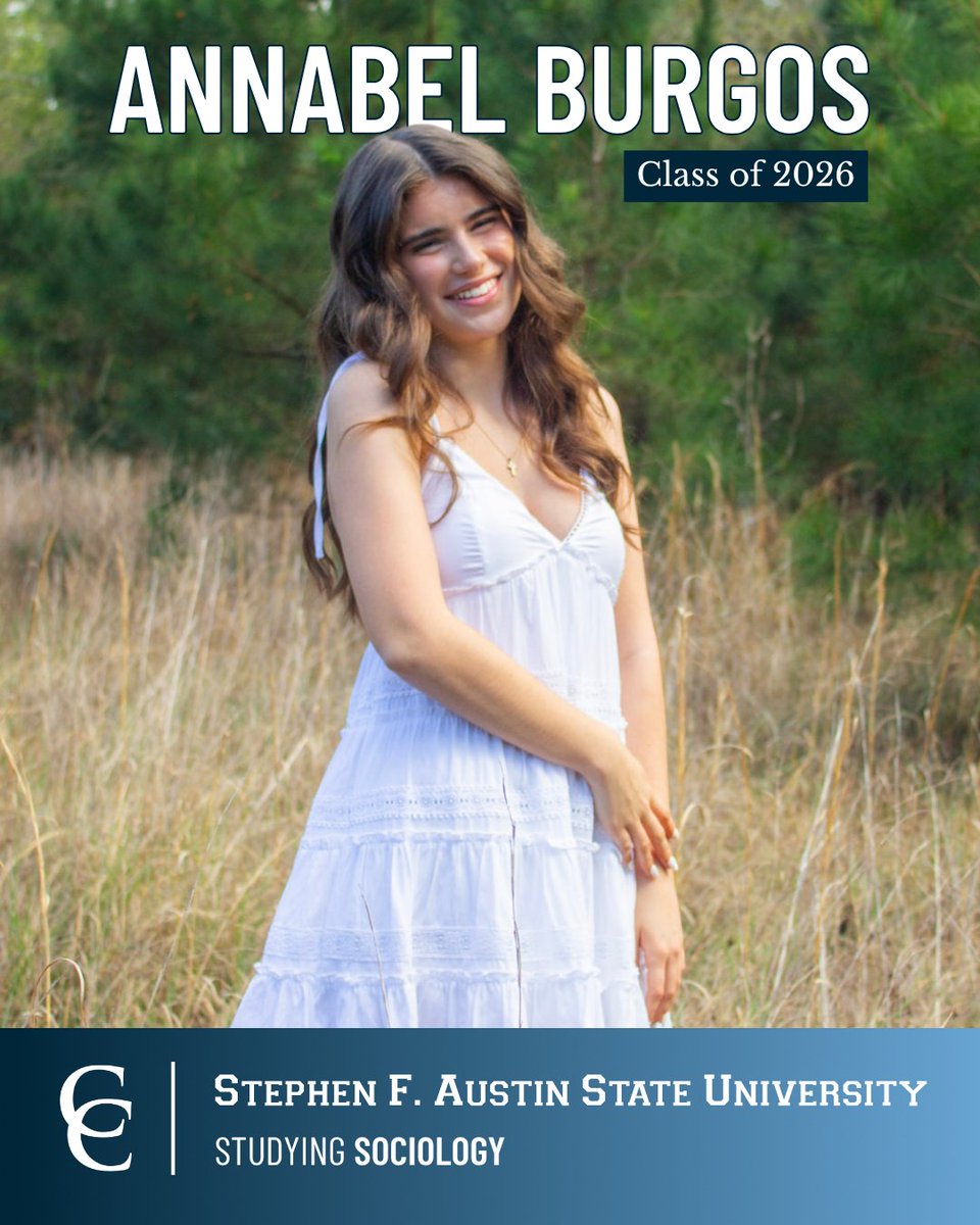 CyChristian's tweet photo. 🎓 Senior Spotlight – Annabel Burgos

Annabel has been at CCS since 8th grade and will be attending Stephen F. Austin State University this fall to study Sociology. https://t.co/jUyfq4zS36