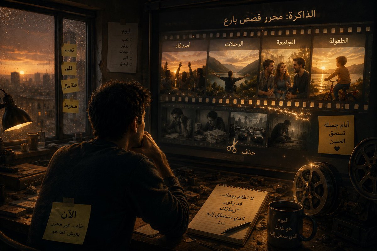 ZaidEnvir's tweet photo. لا الماضي كان مثالياً…
ولا الحاضر سيئاً كما نظن.

لكن الذاكرة ليست كاميرا.
إنها محرر بارع يحتفظ بأجمل المشاهد ويترك الباقي خارج الصورة.

لهذا نعتقد أحياناً أن “أيام زمان كانت أحلى”.

مقال جديد:
“دماغك يكذب عليك… وأنت تصدقه بكل سرور”

🔗 [https://t.co/bHbH3hBEHD]

#علم_النفس https://t.co/RWrROXn77E