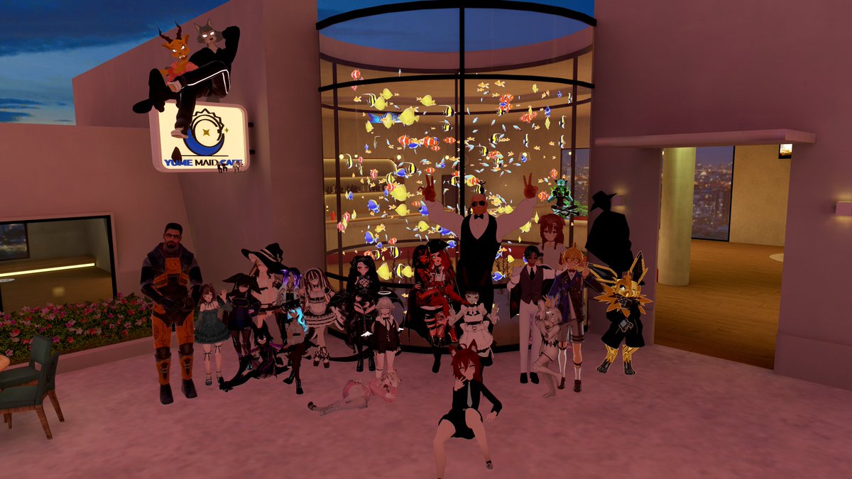 MaidCafeYume's tweet photo. Thank you all Dreamers that came and spent time with our lovely maids and staff. 
We cant wait to se you all next week for some beach time fun!!
#Vrchat #yumemaidcafe https://t.co/zG5mSsxNEX