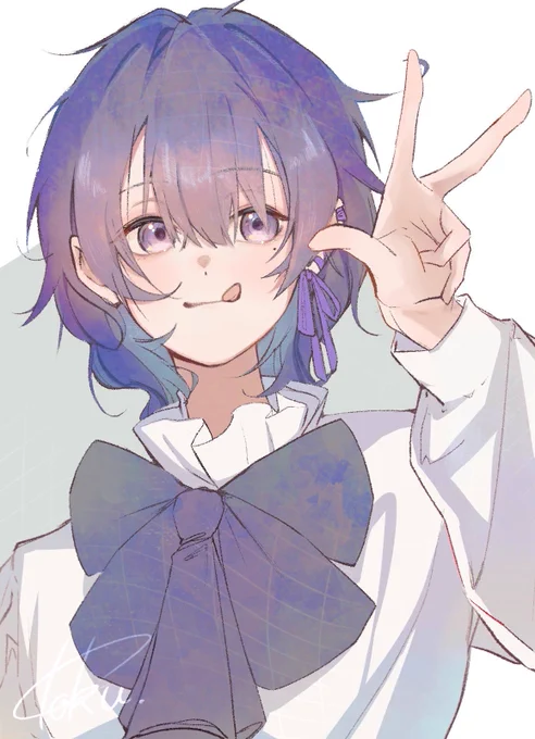 6月だ!おはようございます・:*+. 今日は髪の毛切るっ 今ほんとにこのFAとおんなじくらいの長さだから夏仕様に変えてきます! ばいばい僕の冬毛たち!! 6月初めのおはようください ( Fa by @ toku_sa3 ちゃん)