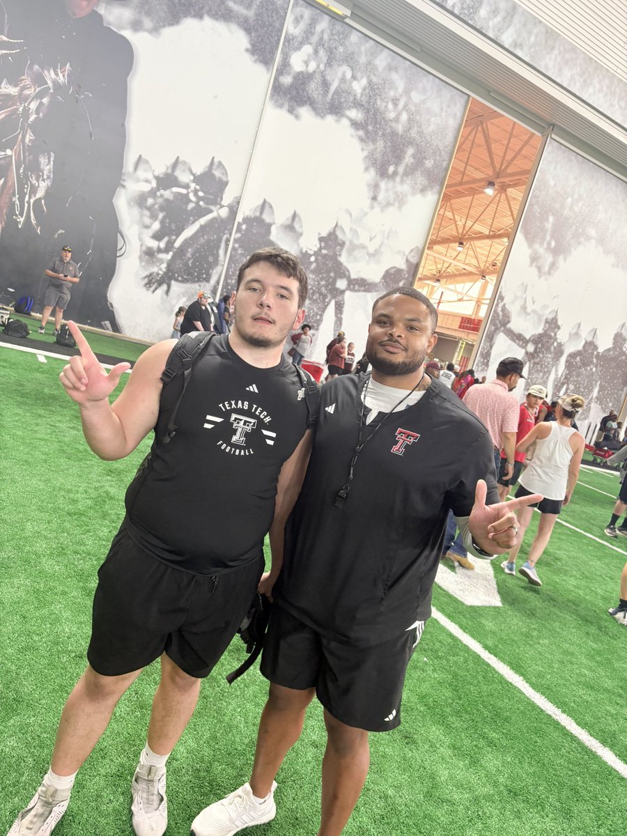 Tate55_MHS's tweet photo. Great camp at Texas Tech today! Got on the defensive side of the ball! 
Thank you @CoachJaye__ for having me out and coaching me! 
@Coach___Wilson @MalakoffFB https://t.co/n1UaQxeEtF