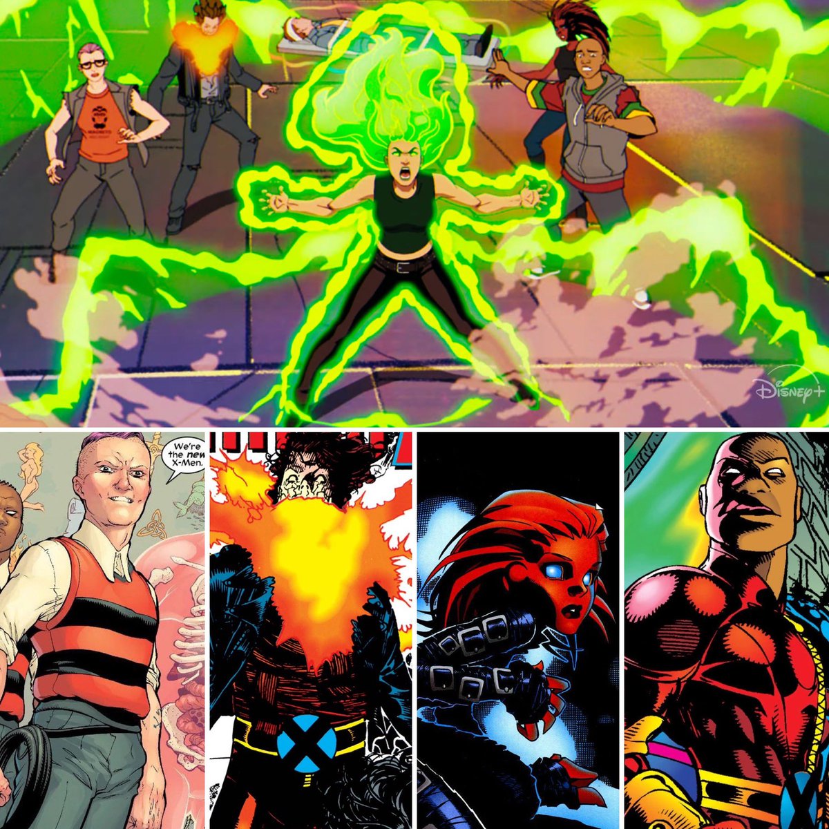 XMenFilms's tweet photo. Dawn of Generation X? Chamber, Penance, and Synch share a scene with Quentin Quire and Polaris in #XMen97. Not sure who the character in the back is. 🤔 https://t.co/R7E1t2cK58