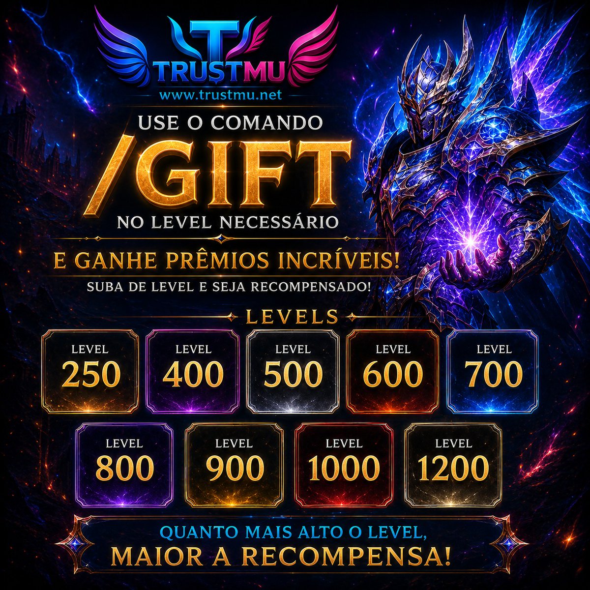 jogo2025's tweet photo. 🇧🇷 Português

🔥 A ESPERA ACABOU! 🔥

⚔️ TRUSTMU — GRAND OPENING ⚔️
📅 19/06/2026
🕗 20H (GMT-3)

🌐 https://t.co/9Oulti3SIl
💬 Discord Oficial: https://t.co/bRSTz4gQEq

#MuOnline #TrustMU #GrandOpening #MuServer #Open2026 #PvP #MMORPG #MuOnlineBrasil https://t.co/XZQf00QVhL