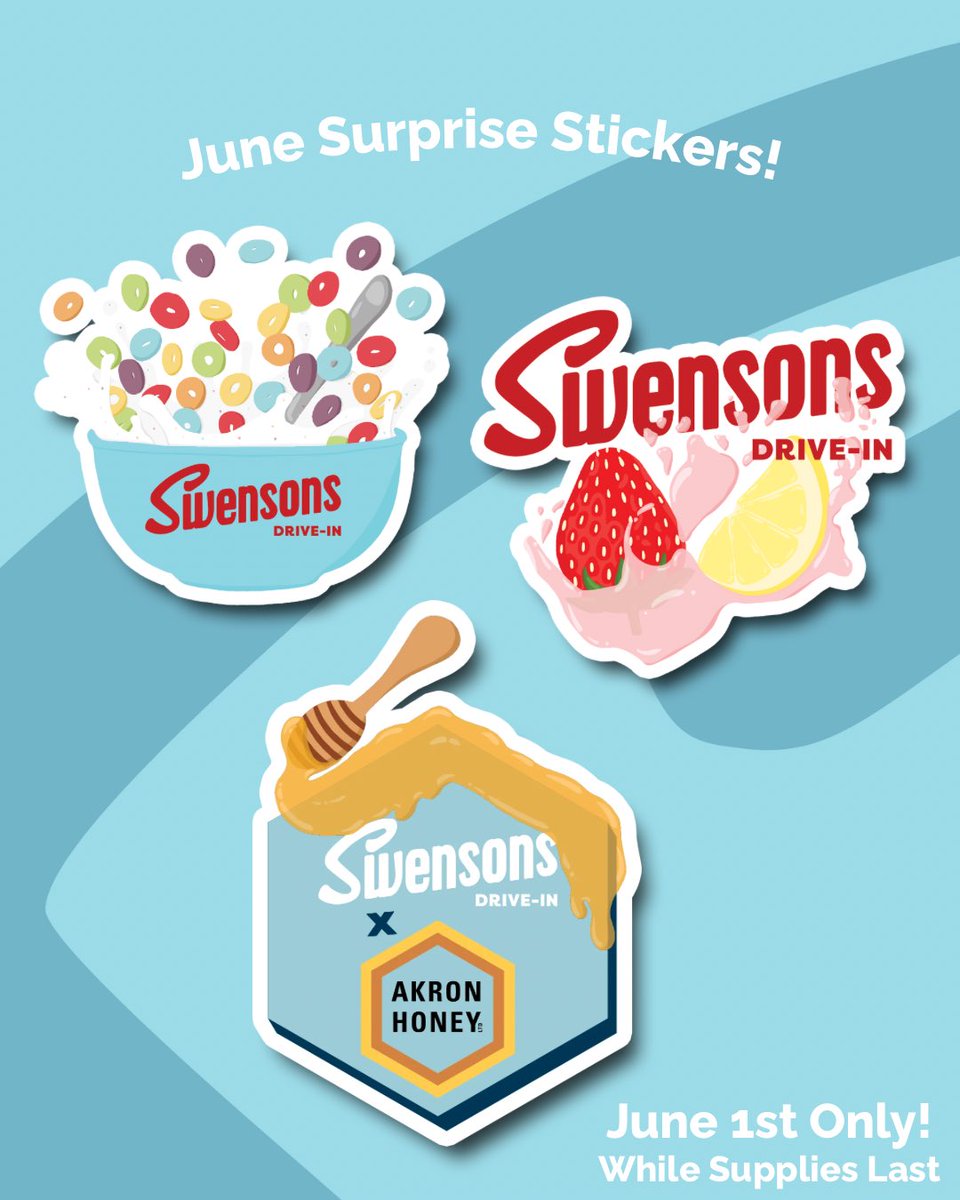 SwensonsDriveIn's tweet photo. You won't bee-lieve this Ohio-born collab lineup for June... 🍯🍔🍋💕 @AkronHoney https://t.co/l421t0FVDF