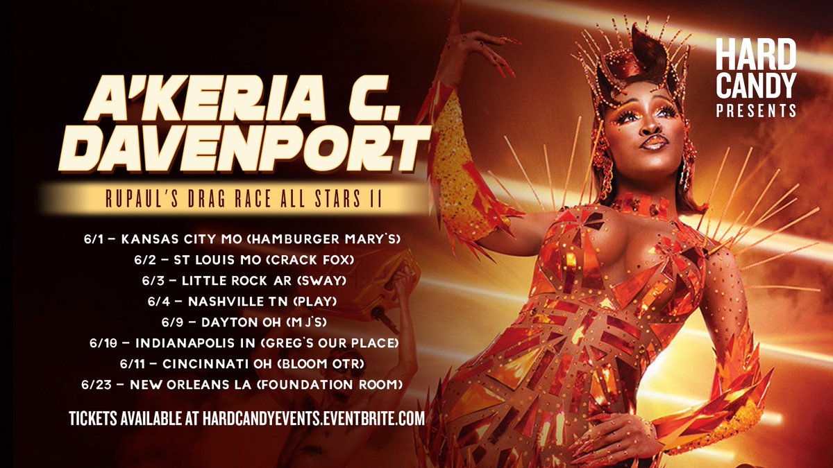 HardCandyKY's tweet photo. Don’t miss All Stars 11’s @A_doubleC_D on tour! This week - catch her in Kansas City, St Louis, Little Rock &amp; Nashville! Tix: https://t.co/3bOq0ljxHQ https://t.co/zEksROjcEc