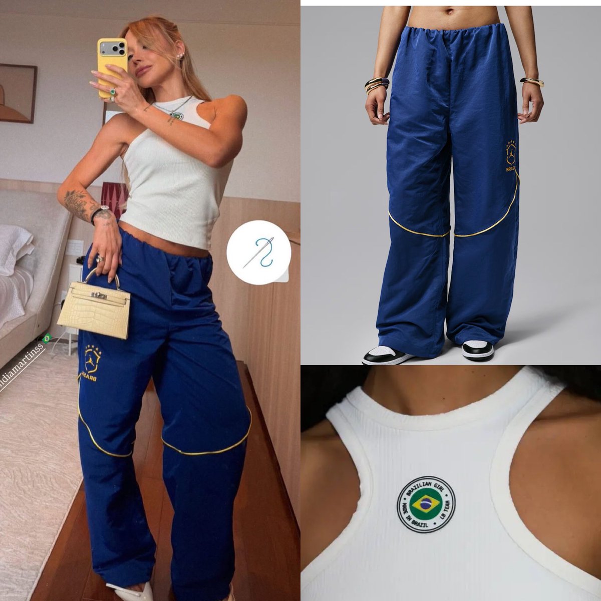 KikiMioBS's tweet photo. Ana Lidia Guimarães usando calça da Nike, regata Le Blog e bolsa Kelly amarela https://t.co/XHVsotxfSf