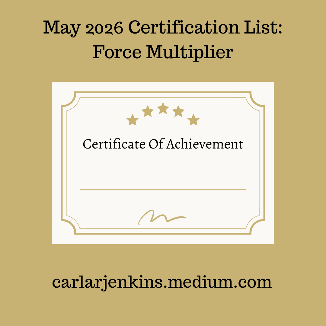 carlarjenkins's tweet photo. Hey there #TwitterFamily! On this last day of May, here's my #certification list update. A whole lot happened this May from AWS Microsoft Security, #workforcetraining to system failures and everything in between. https://t.co/G0PgQgJol8 @carlarjenkins https://t.co/scAmfi5uy7