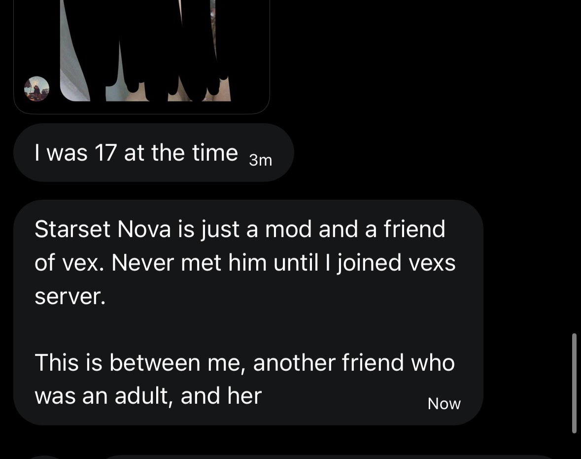 vexscams's tweet photo. Vexmlk was sharing someone else’s nudes with minors. https://t.co/Q58t5gZT8h