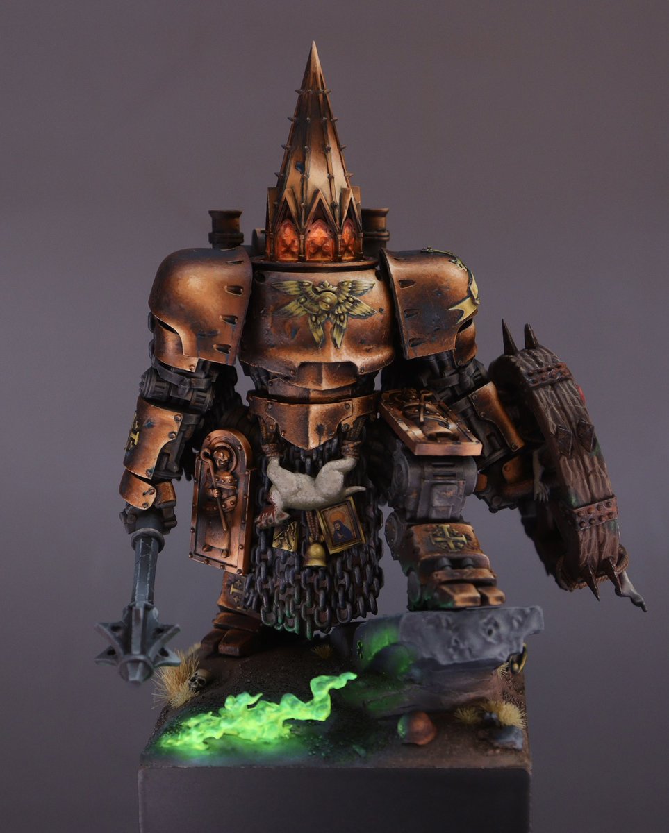 HoodGuard's tweet photo. Shrine Anchorite - Mecha May entry

This piece tested the hell out of me, especially only having a month to do it. But I really got to stretch my NMM and OSL skills as well as getting more comfortable playing with color and depth. Let me know what you think! https://t.co/mMVqldEom6