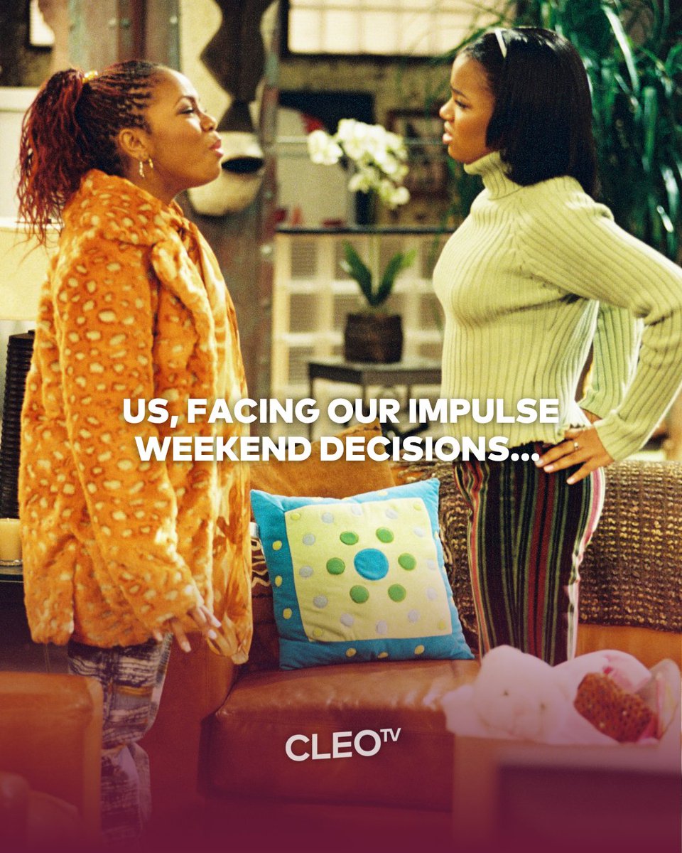 mycleotv's tweet photo. It's givingggggggg.....NOOOOOOO! 😂 Anyone else have a case of Sunday scaries? We understand. 😂😂 

Weekdays don't have to be all bad. Kick back with CLEO TV and watch all your favorite Y2K sitcoms every day starting at 6a/5c! ✨ https://t.co/8UWn11uExs