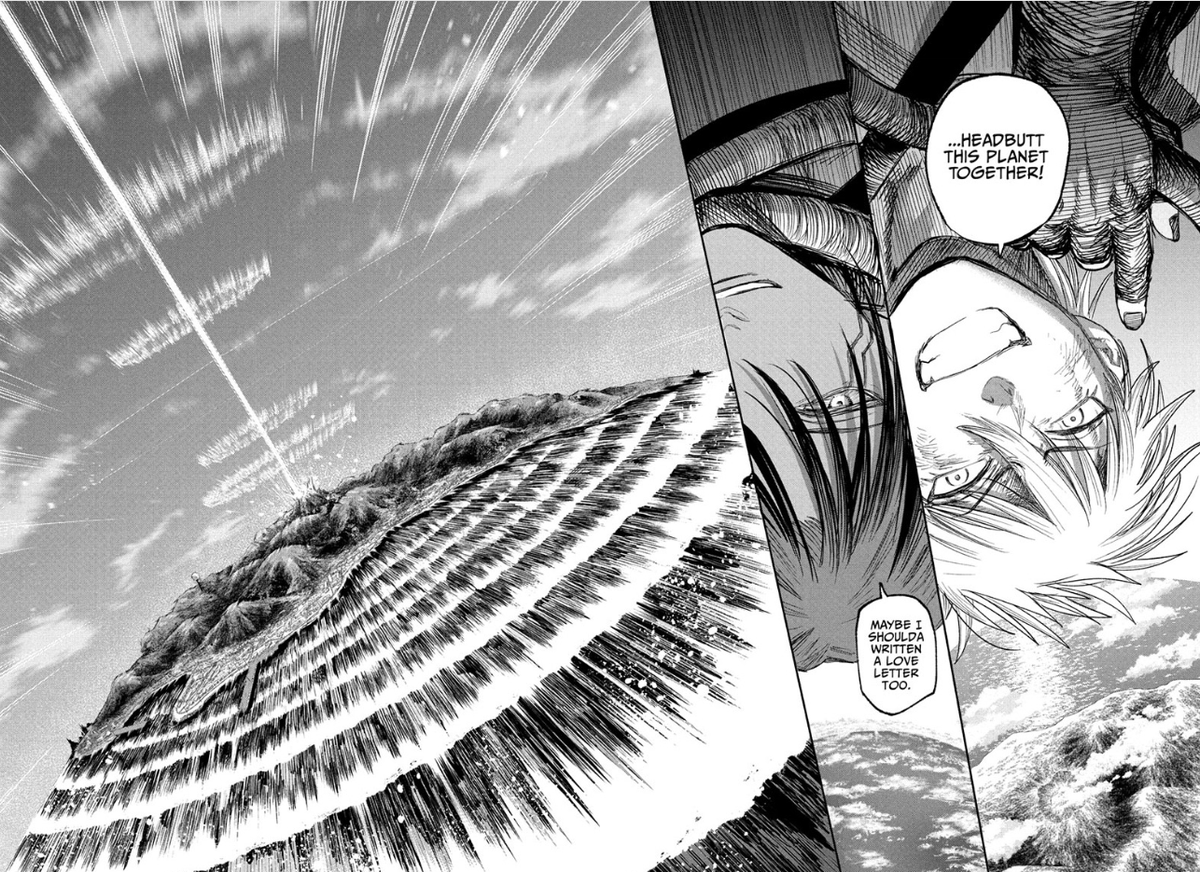 funniscrem's tweet photo. Despite being cut at 16 chapters, which is feel is less than a lot of series get, Alien Headbutt stuck the landing amazingly with the same thing that got me into it. Over the top action. https://t.co/KxtssC5d1j