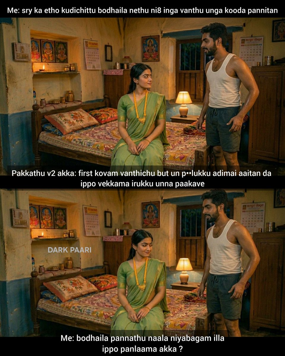 DARKPAARI's tweet photo. Story ~ 👀 Oru Rathiri Akka 🌚
ft., #Rashmikamandanna #Gvprakash https://t.co/tii3abVGy1