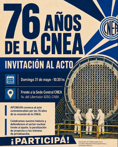 norabar's tweet photo. Hoy se cumplieron 76 años de la creación de la @CNEA_Arg y así lo recordaron quienes todos los días y en las peores condiciones la hacen un ejemplo de prestigio internacional 👇 https://t.co/HUsB4huiZT