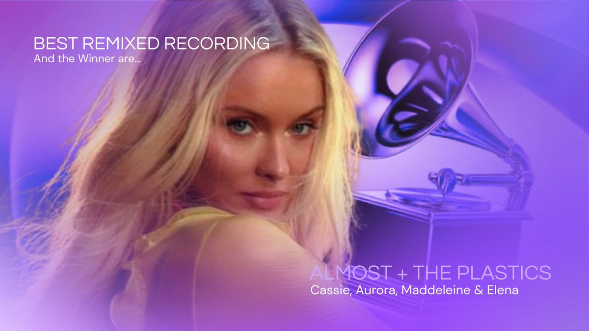 starcademys's tweet photo. O #StarGRAMMYs de “Best Remixed Recording” vai para...

⤷ “ALMOST + THE PLASTICS” — Cassie, Aurora Márquez, Maddeleine &amp; Elena... https://t.co/gLvOaxMgJW