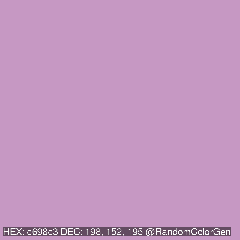 RandomColorGen's tweet photo. c698c3
198, 152, 195 https://t.co/0fprXEWSr5