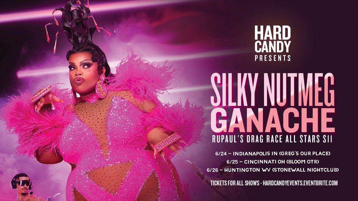 HardCandyKY's tweet photo. Just announced - new shows with @SilkyGanache! 6/24 - Indianapolis IN 6/25 - Cincinnati OH 6/26 - Huntington WV. Tickets at https://t.co/3bOq0ljxHQ https://t.co/6apwq9rCOJ