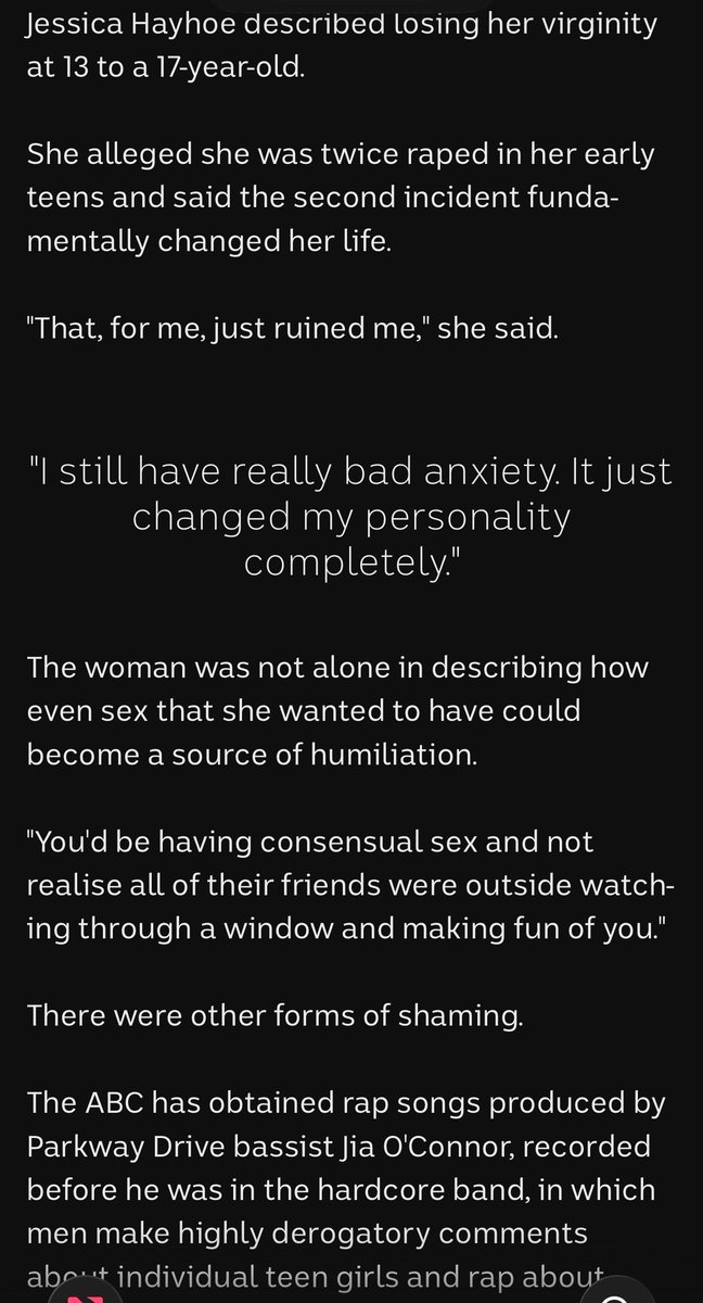 psychealchemy's tweet photo. https://t.co/1KVCkegufC
The music scene was rife with this in the mid-late 00s.
Same thing happened in NW Sydney with a similar scene in a different area so this *does not* surprise me at all
I hope they can find peace & healing from the trauma. #parkwaydrive #survivors https://t.co/VCL4IRsAdv