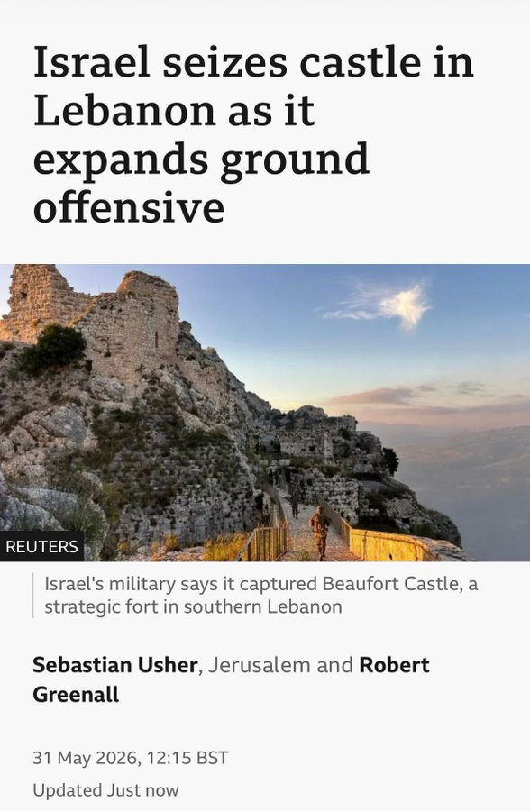 BladeoftheS's tweet photo. Israel destroys 2000 year old priceless castle to further it's illegal invasion and ethnic cleansing.

Is the real headline, but of course the BBC gets its headlines straight from Tel Aviv. https://t.co/K14rOKNpqz