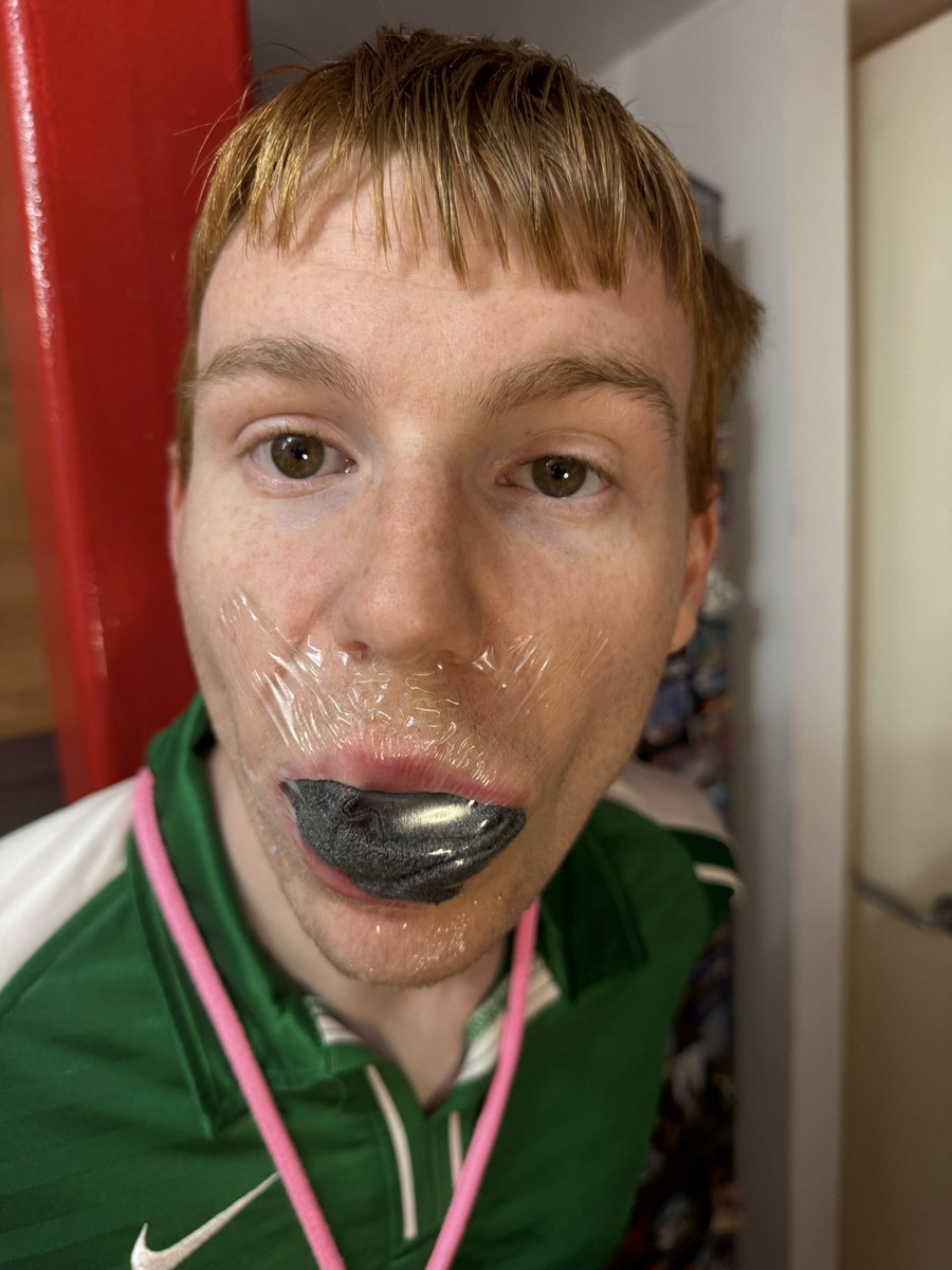 BondageNW's tweet photo. So the footballer I kidnapped changed teams at half time &amp; went from a yellow footy kit to a green kit. He got really mouthy while tied to my steel kitchen girder so I stuffed a sock in his mouth &amp; kept it in there by using Tegaderm film! Who wants to see the whole gaging video? https://t.co/AZOItlW4OP