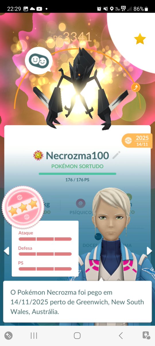 guifsan's tweet photo. 🎖 Best Buddy N° 93

Agora a medalhinha vai para Necrozma 💯 sortudo, minha segunda troca à distância que fica hundo 🤩

Obs: ainda não decidi se fundo pra Necrozma Dusk Mane ou Dawn Wings 🤔

#PokemonGO #ポケモンGO https://t.co/roxpsqCCiI